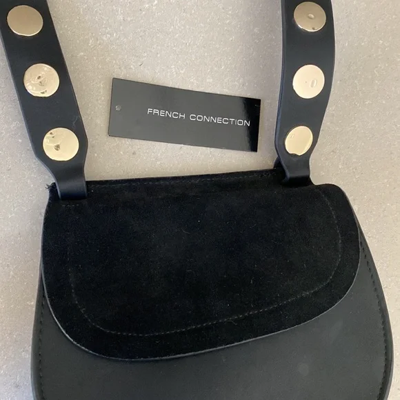 French Connection Saddlebag Black Leather - Picture 4 of 14